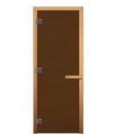 Дверь для бани/сауны Везувий Бронза Матовая 1900х700 мм (8 мм, 3 петли 716 GB)